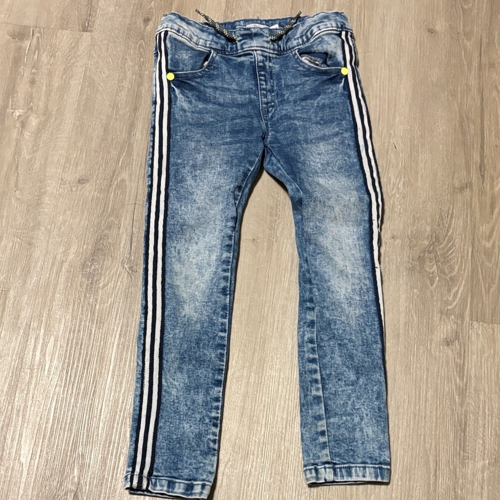 Dirkje Trendy Kids Blue Denim Jeans‎ with Stripes